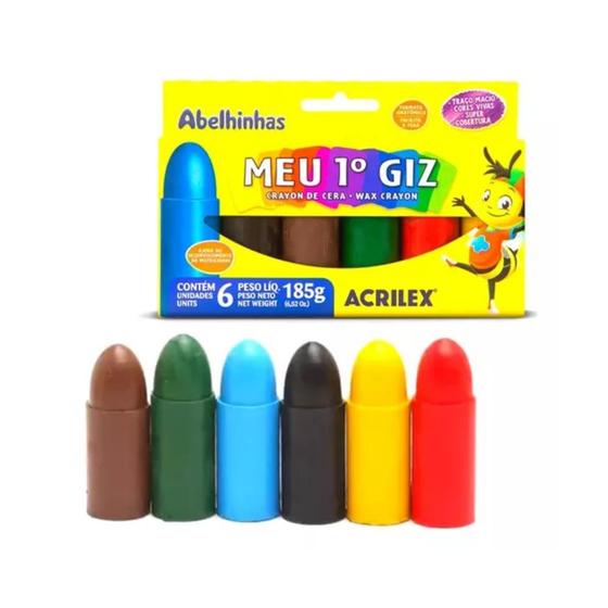 Imagem de Giz de Cera Meu 1º Giz com 6 Cores - Acrilex