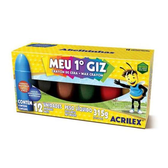 Imagem de Giz de cera meu primeiro giz com 12 cores - acrilex