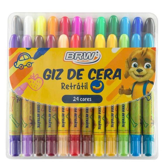 Imagem de Giz de Cera Retrátil 24 Cores BRW