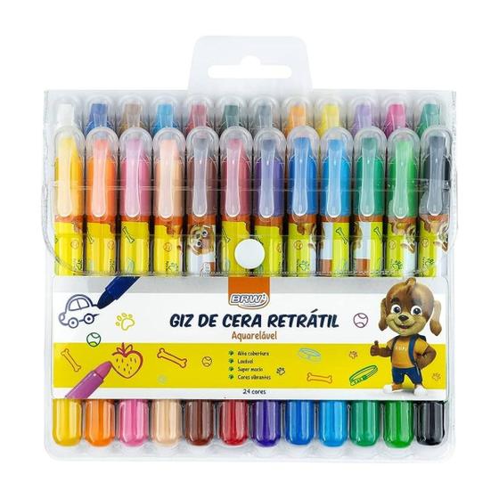 Imagem de Giz De Cera Retrátil BRW Com 24 Cores