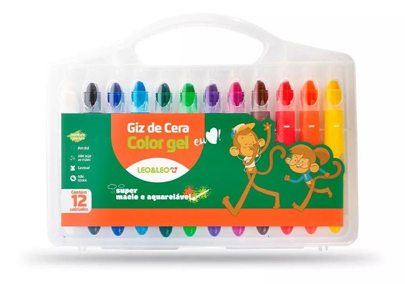 Imagem de Giz de cera retratil color gel 12 cores - leo&leo