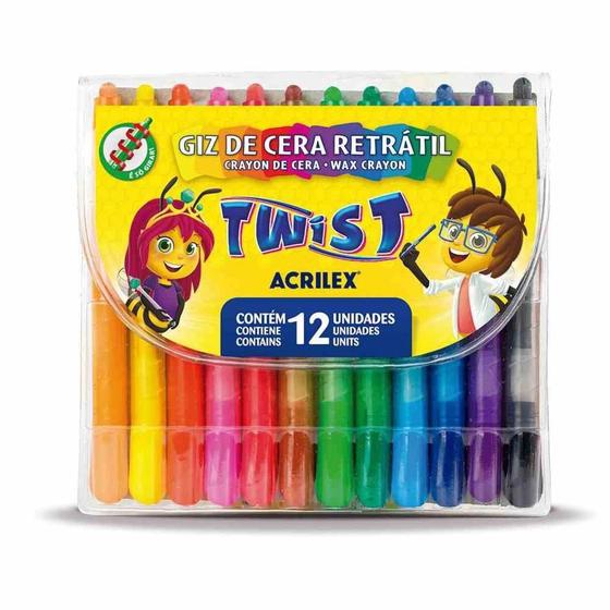 Imagem de Giz de Cera Retrátil Twist 12 Cores - Acrilex