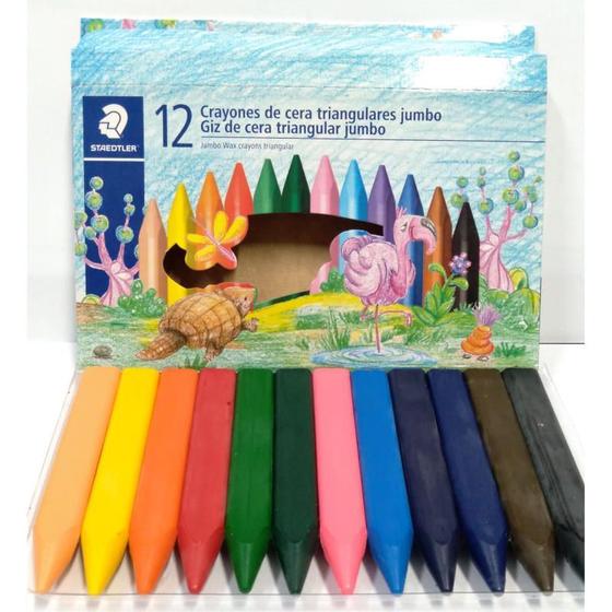 Imagem de Giz de Cera Staedtler Jumbo (triangular) - Caixa com 12 cores