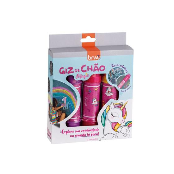 Imagem de Giz de Chão BRW Magic Unicórnio 03 Cores
