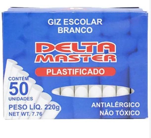 Imagem de Giz Escolar Branco C/50 Plast Delta