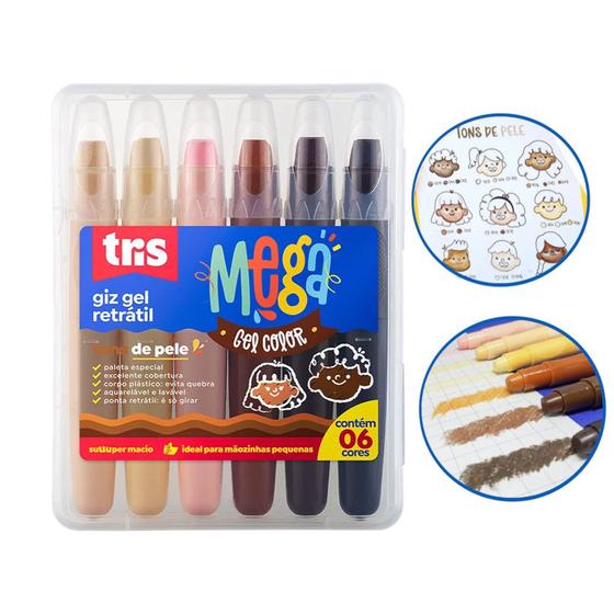 Imagem de Giz Gel Retrátil Tris Mega Color Tons de Pele 12 Cores