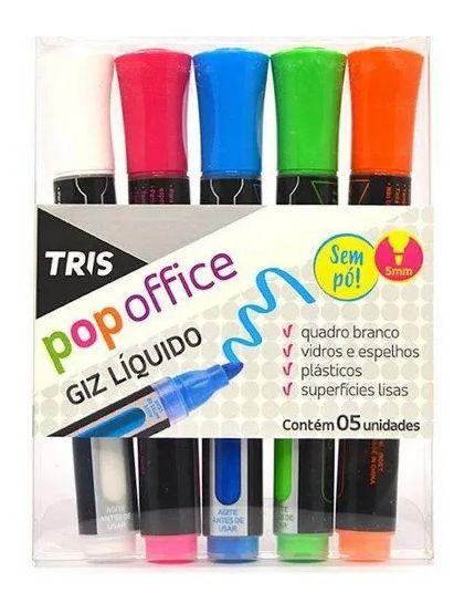 Imagem de Giz Líquido Pop Office Tris - Kit Com 5 Unidades