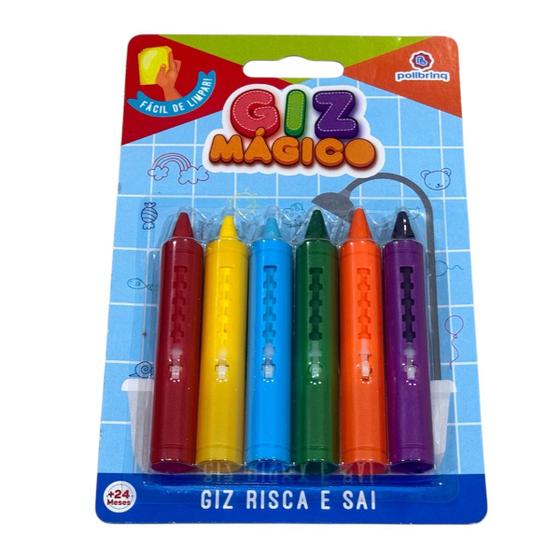Imagem de Giz Mágico Risca e Sai com 6 Unidades - Polibrinq