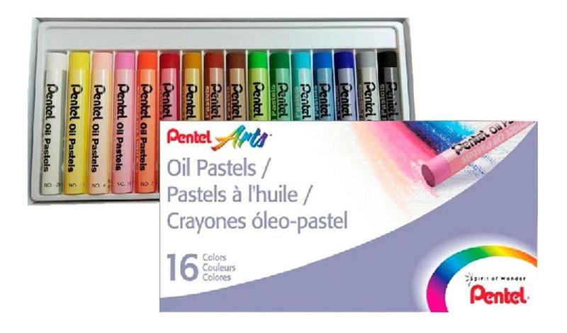 Imagem de Giz Pastel Oleoso 16 Cores Pentel Arts