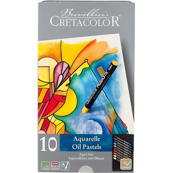 Imagem de Giz Pastel Oleoso Aquarelavel Aqua Stic Cretacolor 10 Cores