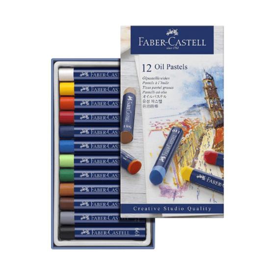 Imagem de Giz Pastel Oleoso Faber Castell 12 Cores