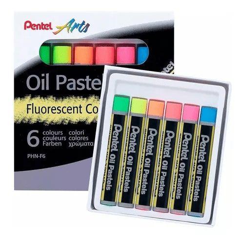 Imagem de Giz Pastel Oleoso Pentel 6 Cores Neon