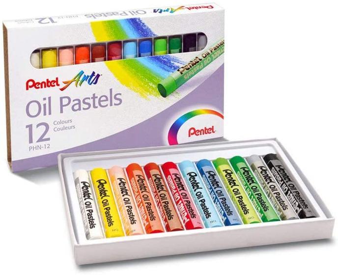 Imagem de Giz Pastel Oleoso, Pentel, Arts, Phn-12, 12 Cores