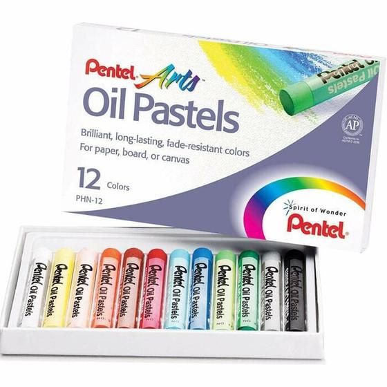 Imagem de Giz Pastel Oleoso Pentel com 12 Cores PHN-12