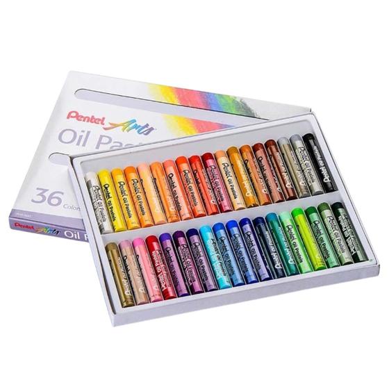 Imagem de Giz Pastel Oleoso Pentel Phn Caixa com 36 Cores