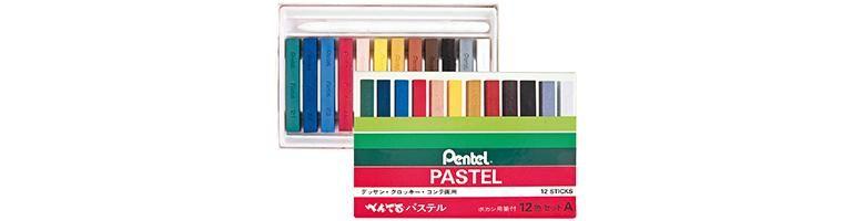 Imagem de Giz pastel Pentel seco com 12 cores