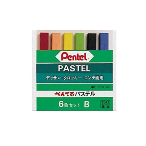 Imagem de Giz Pastel Seco 6 Cores Básicas Pentel