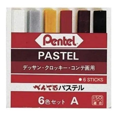 Imagem de Giz Pastel Seco 6 Cores Urbanas - GA-6A Pentel