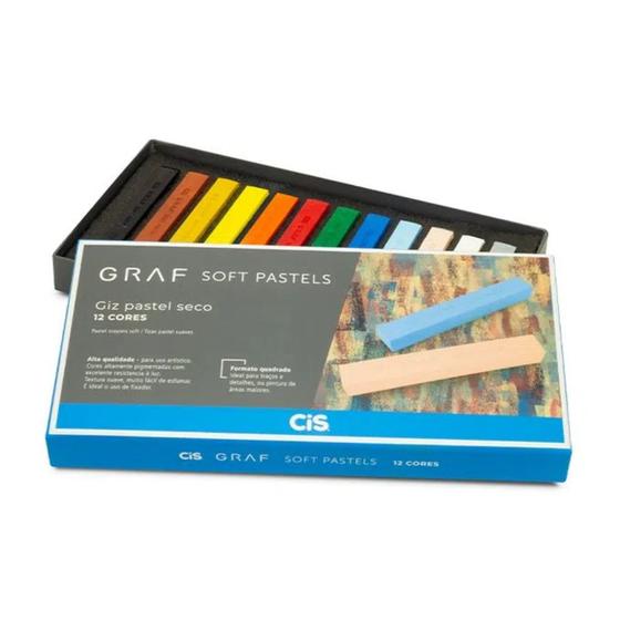 Imagem de Giz Pastel Seco Cis Graf - Estojo com 12 Cores