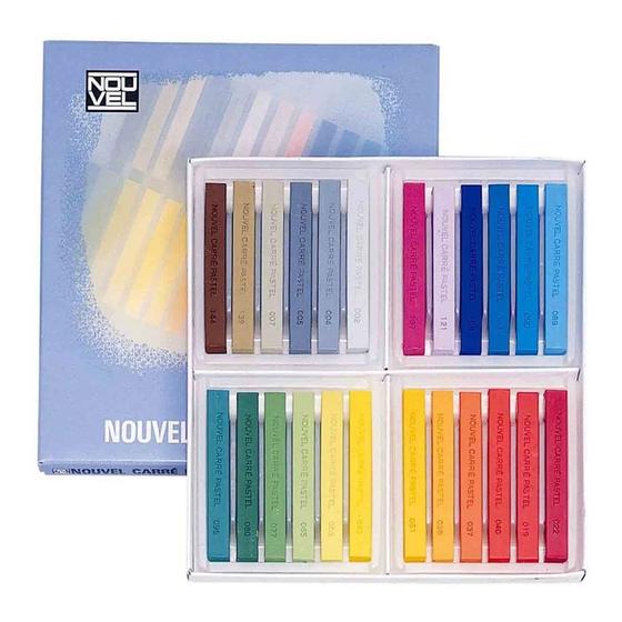 Imagem de Giz Pastel Seco Sakura Nouvel Carré com 24 Cores NCT-24B