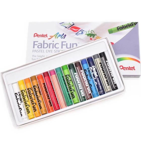 Imagem de Giz Pentel Fabric Fun 15 Cores