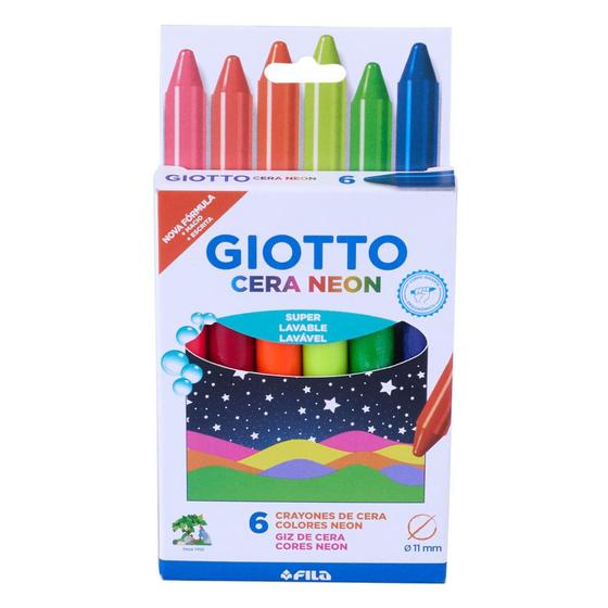 Imagem de Gizão Cera Giotto Maxi 06 Cores Neon