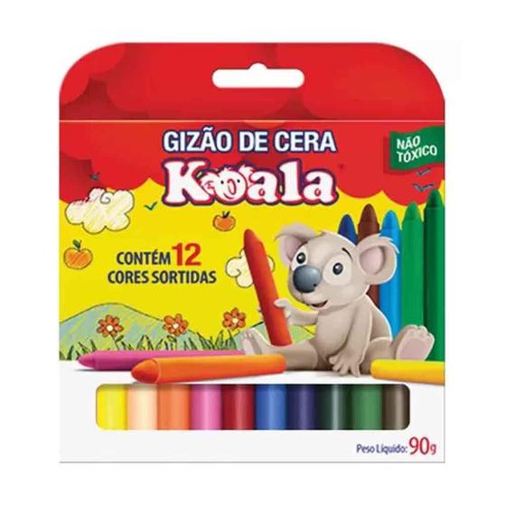 Gizao de cera grande cx 12 cores - Koala Imagem de Gizao de cera grande cx 12 cores - Koala