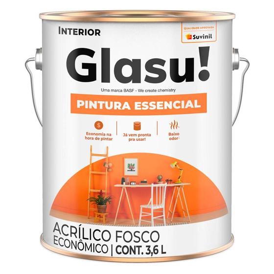 Imagem de Glasu Pintura Essencial  Acrilico Fosco Economico 3,6L - Suvinil