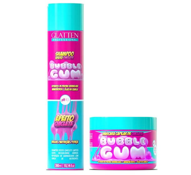 Imagem de Glatten Bubble Gum Shampoo e Máscara