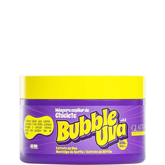 Imagem de Glatten Bubble Uva - Máscara Capilar de Chiclete Explosão de Brilho 300g