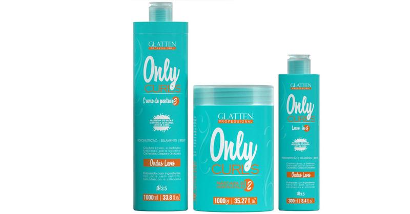 Imagem de Glatten Only Curls Creme de Pentear e Máscara e Leave-in