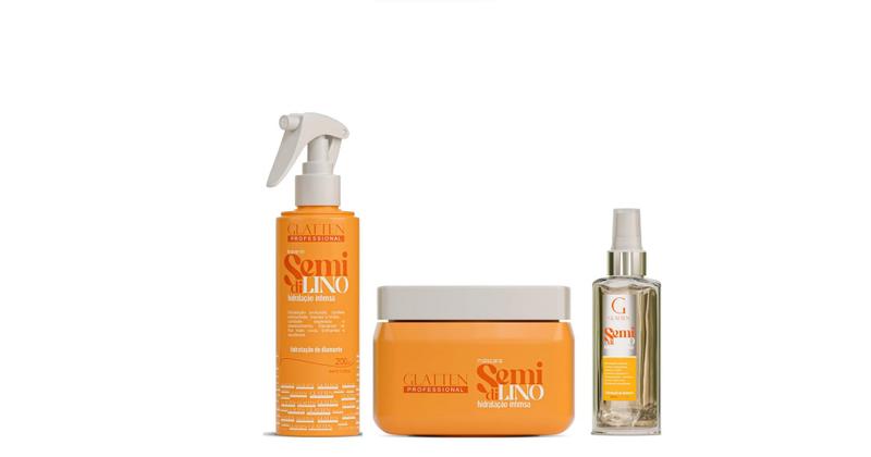 Imagem de Glatten Semi di Lino Máscara e Leave-in e Sérum