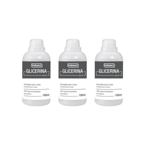 Imagem de Glicerina Farmax 100Ml Hidratante-Kit C/3Un