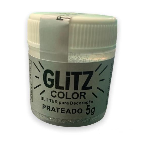 Imagem de Glitter Comestível Prateado Corante Pó Para Decoração