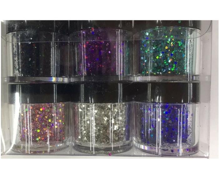 Imagem de Glitter Flocado com 12 Unidades Para Decoração De Unhas