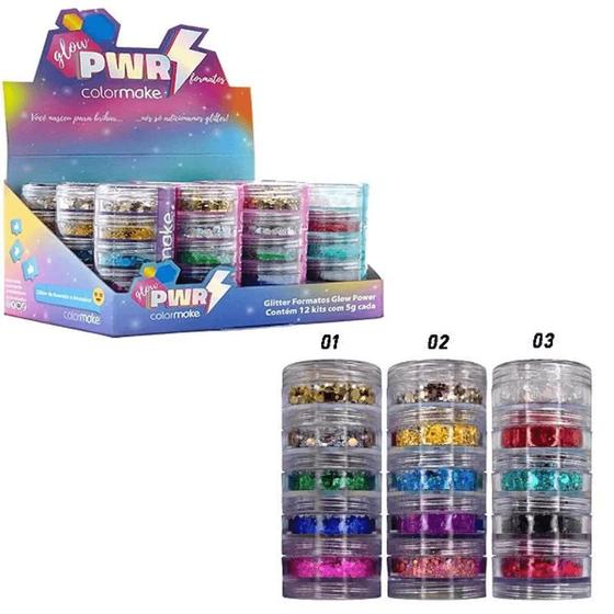 Imagem de Glitter Glow Power Com 5 Cores Maquiagem Carnaval