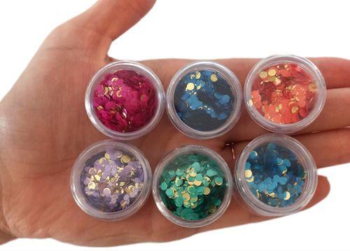 Imagem de Glitter Misturado Modelo Algodão Doce Kit 6un
