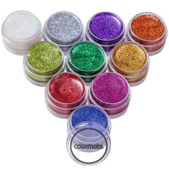 Imagem de Glitter Pó Kit 10 Cores - Color Make