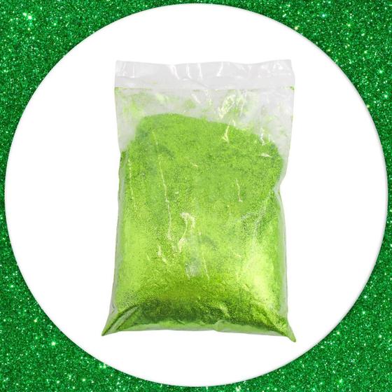 Imagem de Glitter Purpurina Com Brilho Carnaval Festa 500G Verde