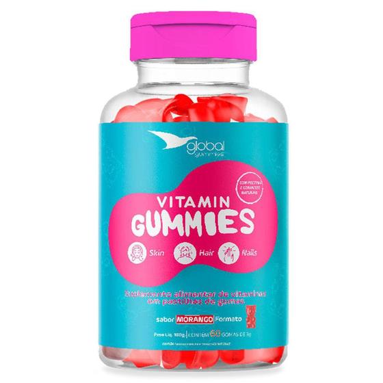 Global Gummies Pele Cabelos e Unhas Global Suplementos 60 Gomas