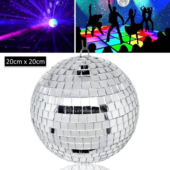 Imagem de Globo Bola De Vidro Espelho 20cm Refletor Rotativo Para Discoteca Festa Balada REF20CM  REFG20