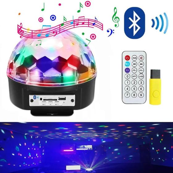 Imagem de Globo Bola Maluca 6 LED RGB Bluetooth USB Mp3 SD Controle Remoto LK306BLUE