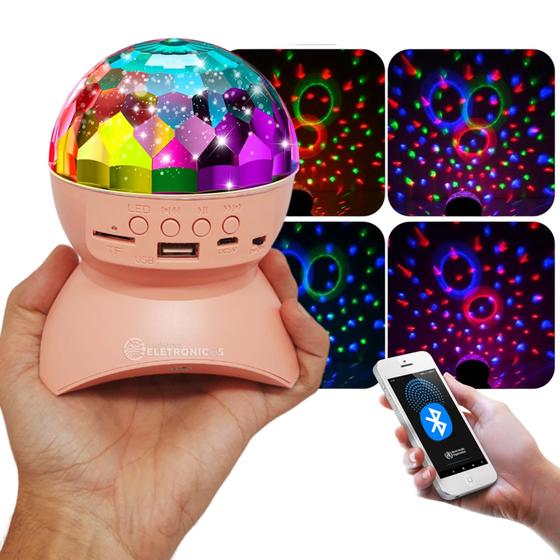 Imagem de Globo de Luz Bola Mágica RGB C/ Caixinha de Som Bluetooth Super Colorido Iluminação de Festa LEY2145