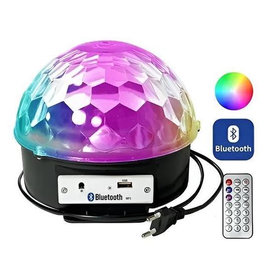 Imagem de Globo De Luz Led Bola Maluca Rgb Bluetooth Com Usb E Mp3