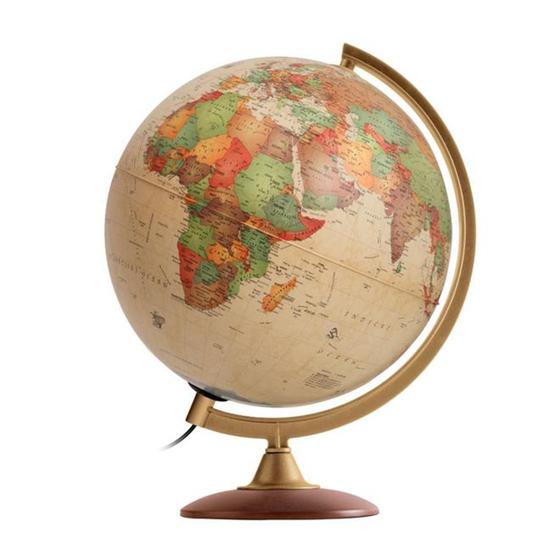 Imagem de Globo Geográfico Tecnodidattica Colombo 30cm Bronze Com Led