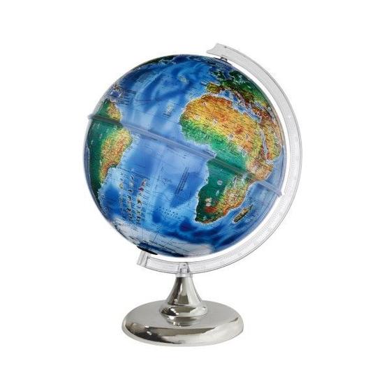 Imagem de Globo Terrestre Libreria 30cm Ambiental F/Bs-Cro 312607 Físico Base Pls Cromada