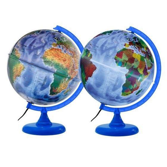 Imagem de Globo Terrestre Libreria 30cm Mondo Fpi-Lb/Br/Azc 313642 Físico/Polit. Bivolt Azul Celeste