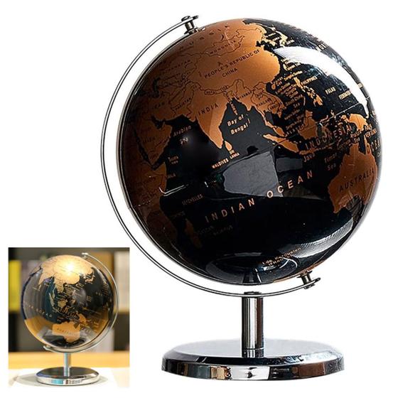 Imagem de Globo Terrestre Mapa Mundi Giratorio Esfera Mundo Decoraçao Sala de Aula Geografia Escritorio Mesa Quarto Estudo Viagem Interativo