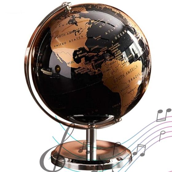 Imagem de Globo Terrestre Musical Toca Musica Giratorio Mapa Mundi Mesa Escritorio Enfeite Quarto Sala Decoração Geografia Viagem Interativo