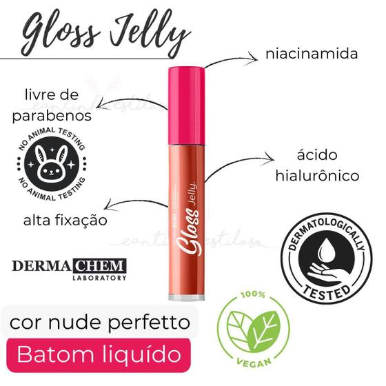 Imagem de Gloss Labial Jelly 3,8 Ml Nude Perfeito Derma Chem